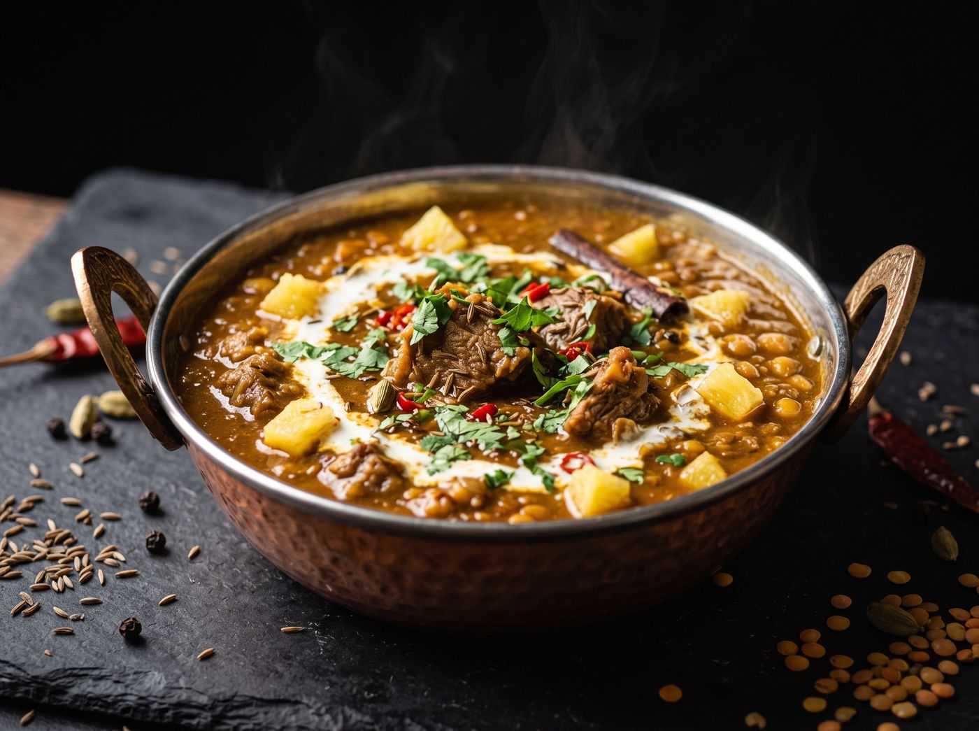 Lamb Dhansak at Buraq Indian Restaurant, Kirkham