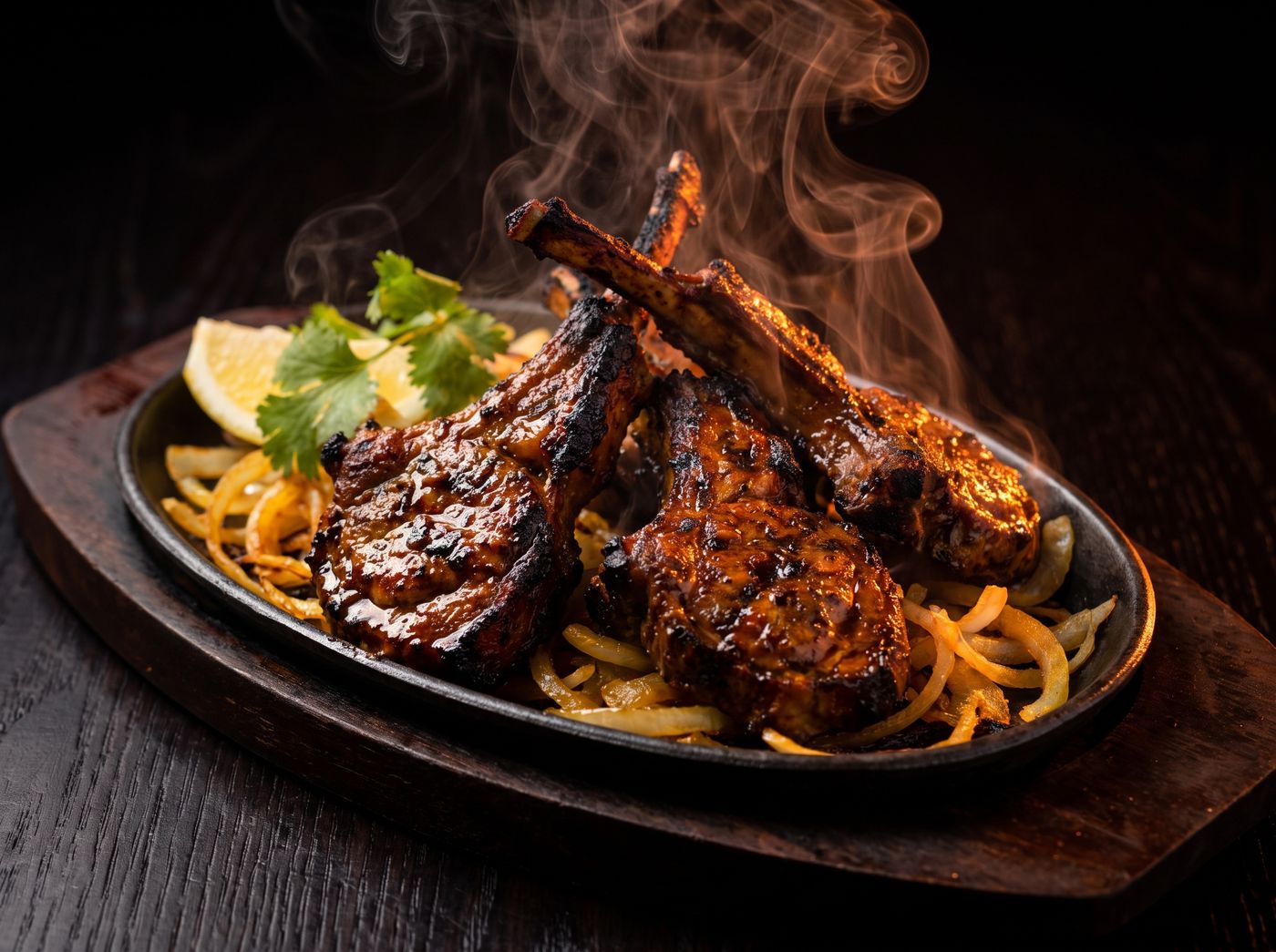 Tandoori Lamb Chops at Buraq Indian Restaurant, Kirkham