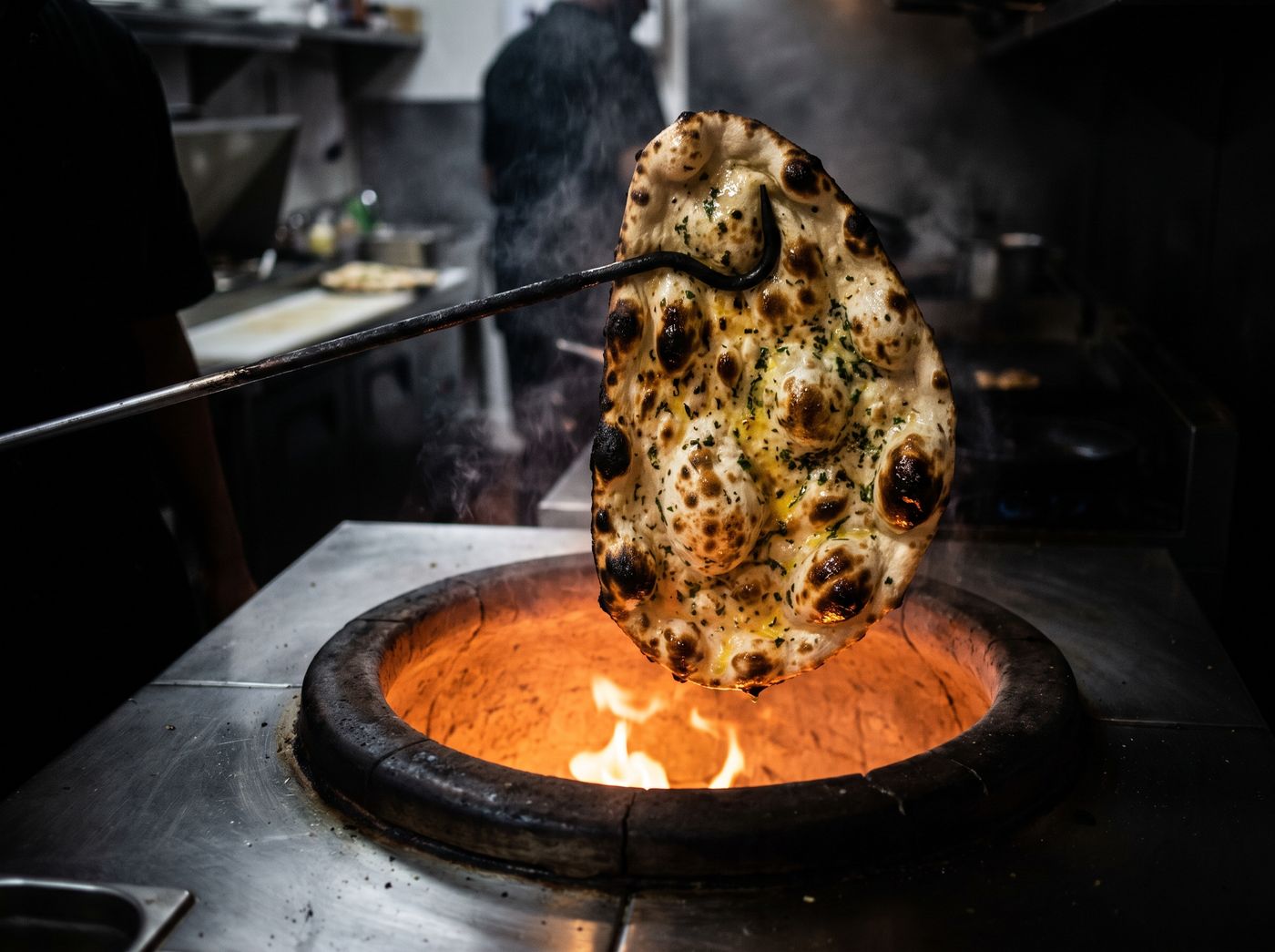 Garlic & Coriander Naan at Buraq Indian Restaurant, Kirkham