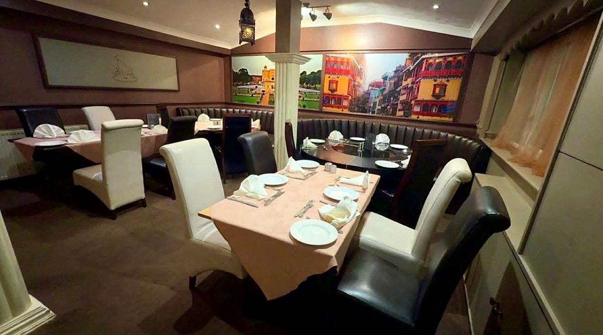 A laid dining room at Buraq Indian Restaurant, Kirkham