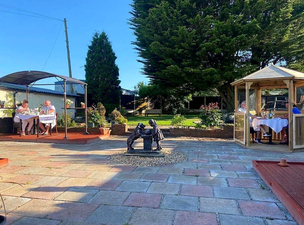 The garden terrace at Buraq Indian Restaurant, Kirkham